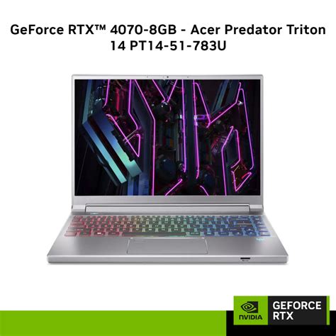 GeForce RTX 4070 8GB Acer Predator Triton 14 Gaming Laptop PT14 51