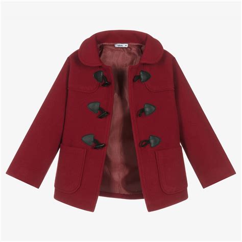 Babidu Boys Red Duffle Coat Childrensalon Outlet