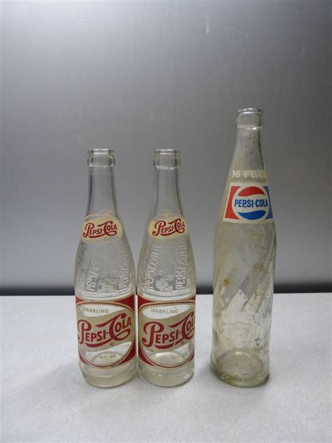 Lot 129 Lot Of 3 Vintage Glass Pepsi Bottles As Shown Consider It Sold By Gwe