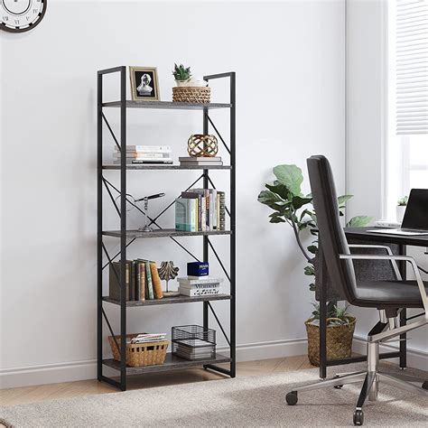 Dextrus Tier Bookcase Storage Shelves In Ladder Bookshelf