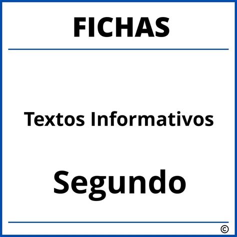 Fichas De Textos Informativos Para Segundo Grado