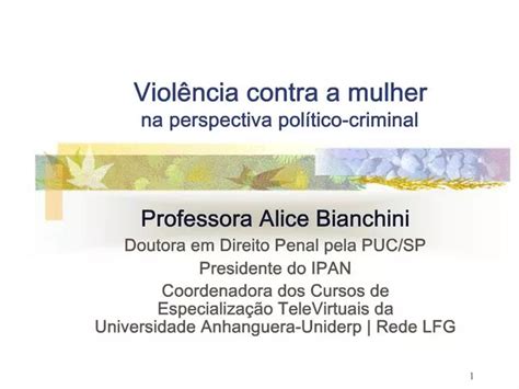 PPT Viol Ncia Contra A Mulher Na Perspectiva Pol Tico Criminal