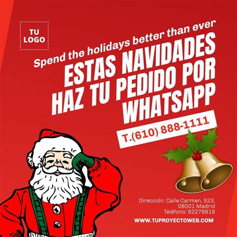 Plantilla De Navidad Personalizable Para Hacer Pedidos Por Whatapp Anuncio De Navidad