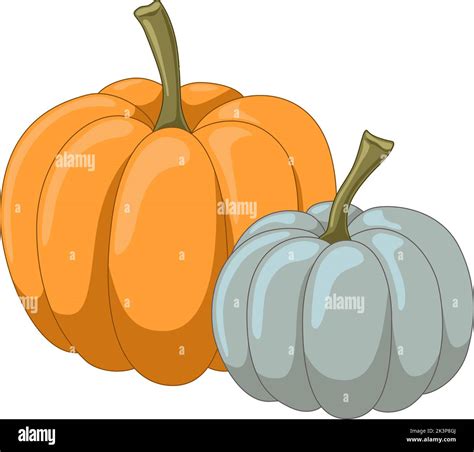 Cute Orange And Blue Pumpkins Vector Illustration Stock Vector Image