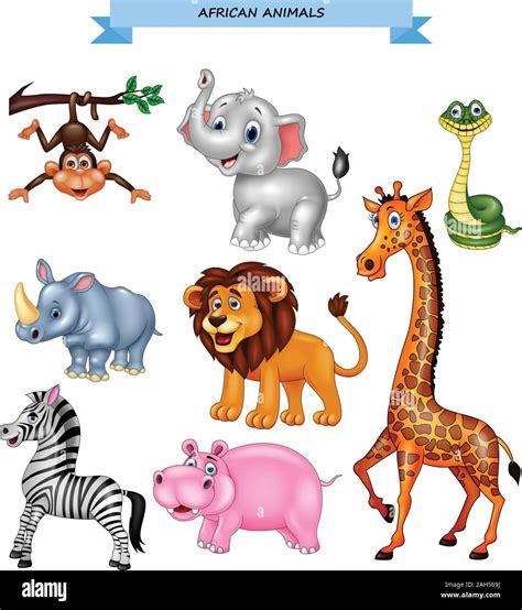 Cartoon african animals collection Stock Vector Image & Art - Alamy