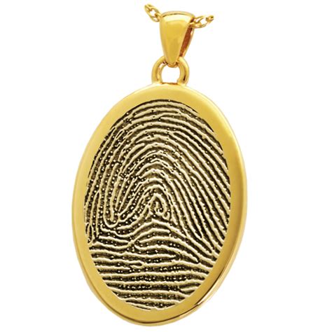 Oval Fingerprint Pendant Cremation Jewelry — Afterlife Essentials