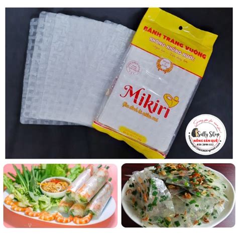 Mua Bánh Tráng Vuông Lớn Mikiri 70 Lá - Siêu Mỏng Không Nhúng Nước ...