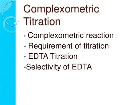 Complexometric titration