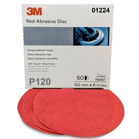 50ct 3m Hookit Red Abrasive 316u 6 Hook And Loop Sanding Discs 01224