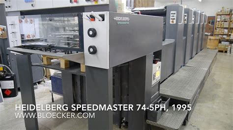 Heidelberg Speedmaster SM 74 5PH Year 1995 YouTube