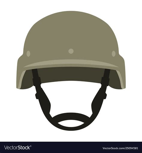 Military Helmet Flat Style Royalty Free Vector Image