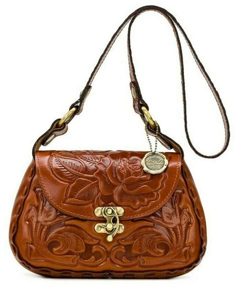 Patricia Nash Micaela Rose Tooled Leather Shoulder Bagvintage Tan