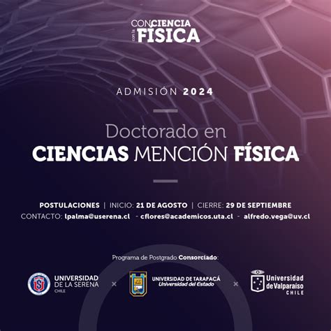 Postulaciones Abiertas Para Doctorado En Ciencias Menci N F Sica