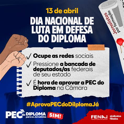 Fenaj E Sindicatos Promovem Dia Nacional De Luta Em Defesa Do Diploma