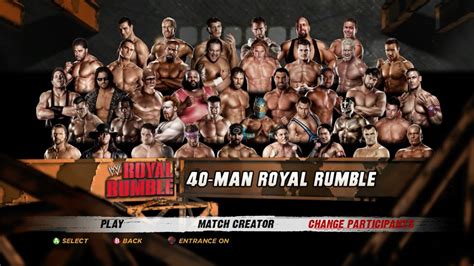 Wwe 12 Gameplay 40 Man Royal Rumble Match No Commentary Youtube