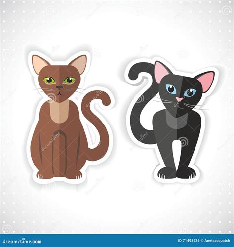 Gatos Ejemplo Del Vector De Los Gatitos Ilustración Del Vector Ilustración De Mordedura Gato