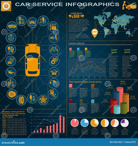 Car Service Repair Infographics Stock Vector Image 41021427