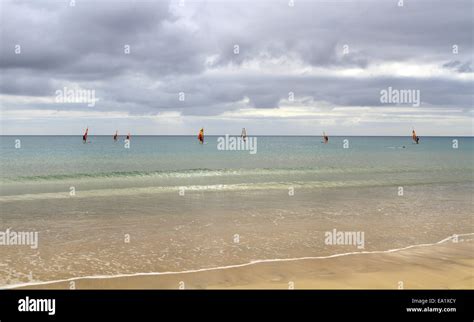 Surfing in Fuerteventura Stock Photo - Alamy