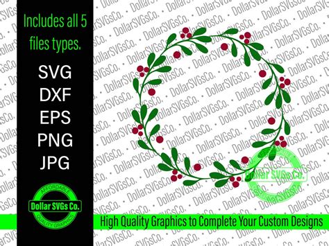 Holly Wreath Svg Holly Svg Wreath Svg Christmas Svg Christmas Png Svg ...