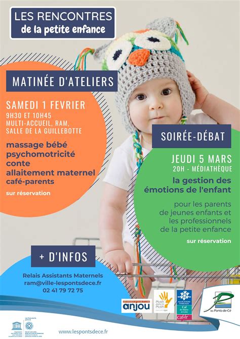 Affiche rencontre de la petite enfance 2020 Ville des Ponts de Cé