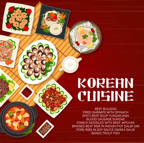 Korean cuisine vector food of Korea cartoon poster 23592630 Vector Art