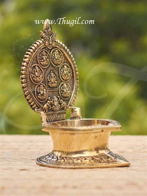 Buy Pure Brass Ethnic Carved Ashtalakshmi Vilakku Brass Diya Lamp