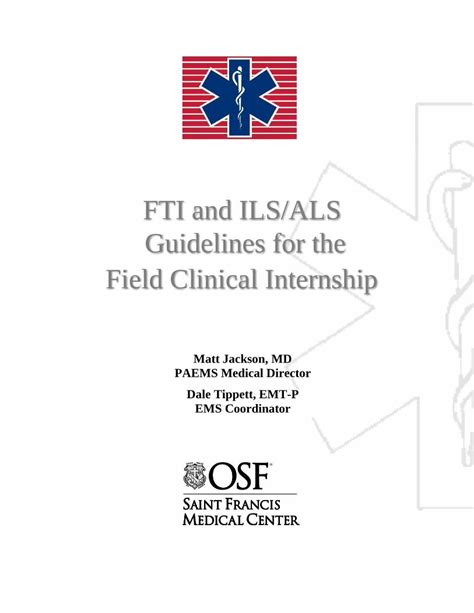 PDF FTI And ILS ALS Guidelines For The Field Clinical EMS