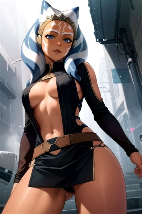 Underboob Ahsoka Tano Star Wars Coxas Expostas Hentai IA Pornografia