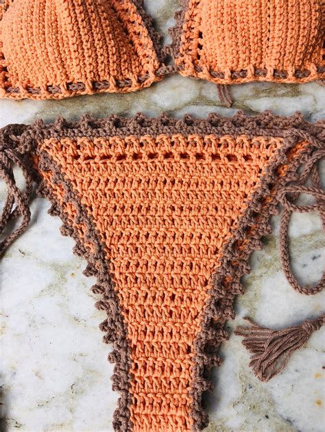 Two Pieces Crochet Brazilian Bikini Set Crochet Etsy