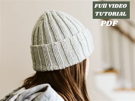 Beginner Ribbed Hat Knitting Pattern Huckleberry Quick Etsy UK