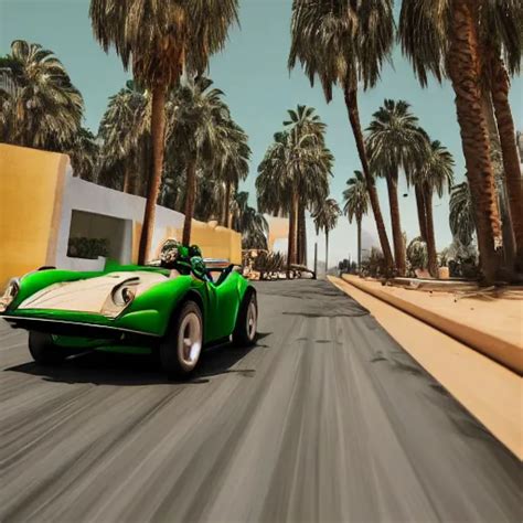 Illustration Of Kermit The Frog Driving In Marrakech Stable