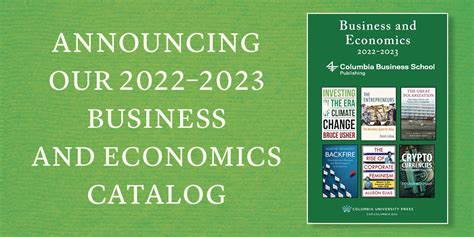 Announcing Our 2022 2023 Business And Economics Catalog Columbia