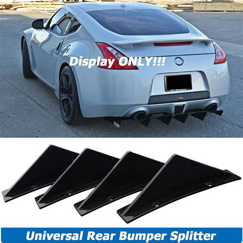 4pcs Rear Bumper Diffuser Shark Fins Aprons Splitters Sticker Universal