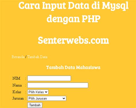 Cara Input Data Di Mysql Dengan PHP