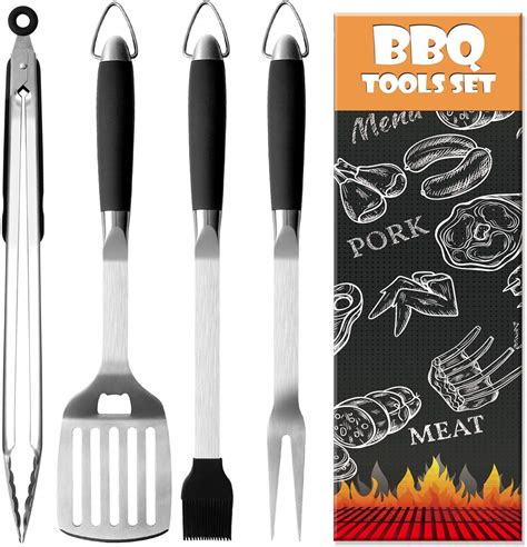 Heavy Duty Bbq Grilling Tools Set Extra Thick Stainless Steel Spatula