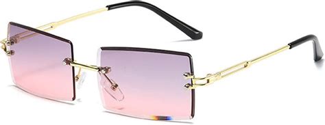 Laspor Lentes De Sol Rectangulares Retro Sin Montura Para Mujeres Y