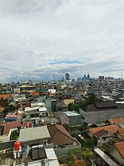 landscape city view  jakarta indonesia houses  skyscraper