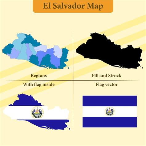 Vector El Salvador Mapa Estados Vectoriales Y L Neas Y Completo Con