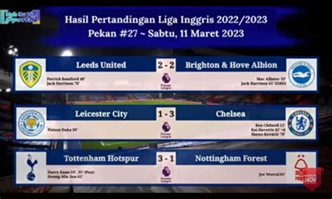 Hasil Lengkap Liga Inggris Pekan Ke 27 Chelsea Dan Manchester City