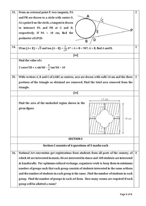 Cbse Class 10 Maths Standard Sample Paper 2024 Pdf With Solutions Download Here