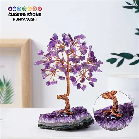 Rbol De Amatista De Cristal Natural Rbol De La Vida Hecho A Mano Reiki