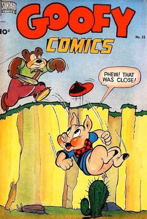 An Old Comic Book Cover Featuring Goofy And His Friend Flying Over The