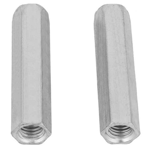 2 pcs Acier Au Carbone Long Écrou Hexagonal Galvanisé Longue Tige