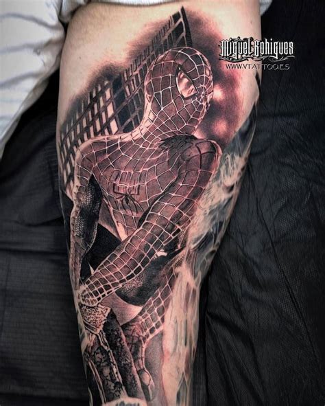 Spiderman Tattoo Located On The Inner Arm Black And