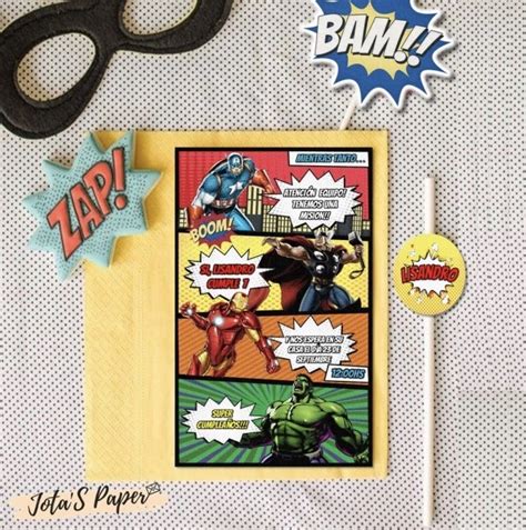 Invitacion Digital Avengers Jotas Paper Kits