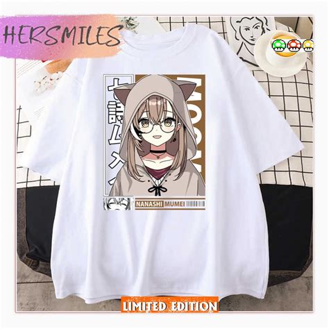 Nanashi Mumei With Hoodie Hololive Shirt Hersmiles