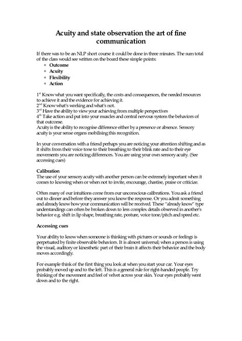 Solution Nlp Sensory Acuity And Observation Studypool