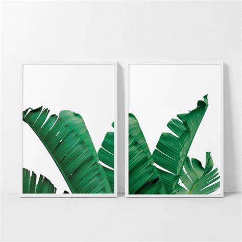 Set of 2 Banana Leaf Print Banana Leaf Print Banana Leaf | Etsy