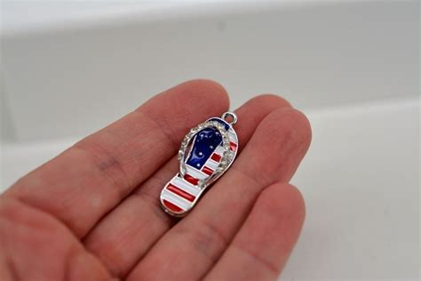 American Flag Sandal Charm Patriotic Flip Flop Charm Etsy