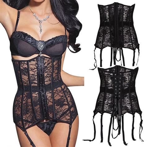 Miss Moly Women Sexy Boned Lace Up Corsets And Strap Bustiers Top